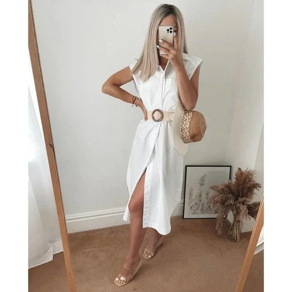 H&M Dresses Linen Blend Shirt Dress Hm New Poshmark